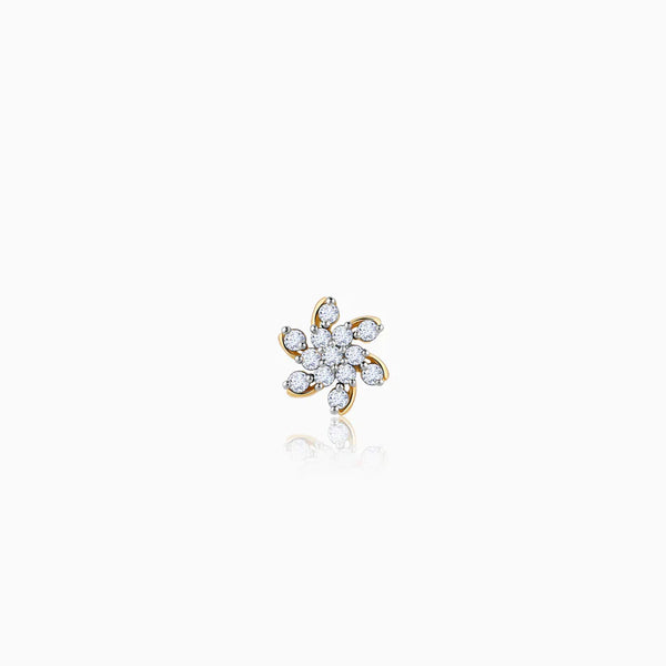 Pear Drop Motif Nose Pin in Polished Gold