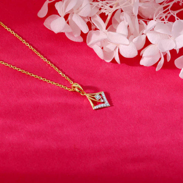This Pure Gold Plated Pendant Features a Flower